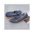 thumbnail image 4 of MAWCLOS Ladies Moccasins Comfort Nursing Shoes Slip On Resistant Loafers Bow Work Boat Shoe Deep Blue 8.5, 4 of 8