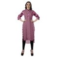 thumbnail image 2 of Moomaya Tunique en Coton à Manches Retroussables pour Femmes Kurti Imprimé Longueur Genou Kurta d'Été, 2 of 6