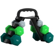 Soozier Ensemble de haltères hexagonaux de 40 lb, Haltères réglables avec support vertical
