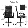 thumbnail image 3 of High Back Office Task Chair, Adjustable Height Ergonomic Breathable Mesh Computer Desk Chair with Fixed Armrests and Fabric Cushion Seat, 3 of 10