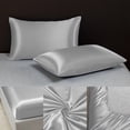 thumbnail image 4 of Danhjin Polyester Bed Sheets And Pillowcases Soft Solid Matte Satin Hotel Silk Bed Sheet Pillowcase Twin Size Comforter Set, 4 of 6