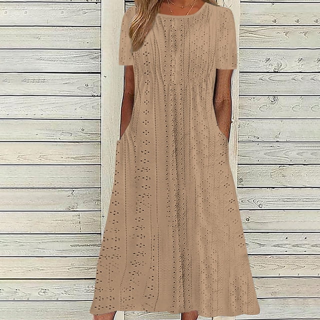 DPTALR Robe d'Été pour Femme, Confortable, Aguichant, Unie, avec Poches, Sans Manches, à Col en V