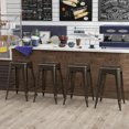 thumbnail image 4 of Gymax 24'' Metal Bar Stools Set of 4 w/ Square Seat Patio Bar Stools Home Kitchen Gun, 4 of 10