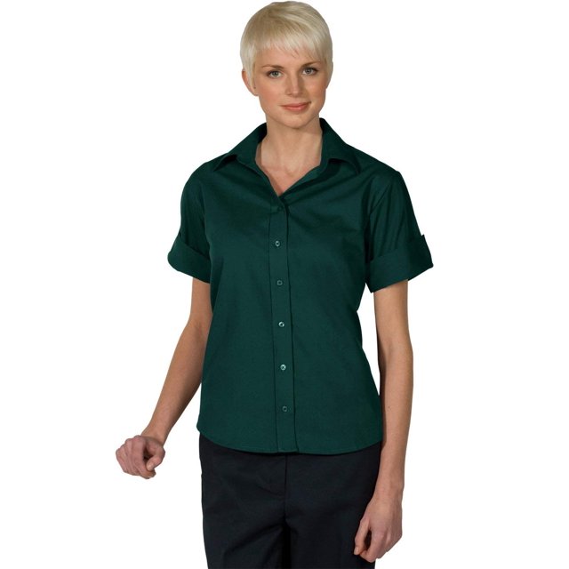 Edwards BLOUSE en Popeline à Manches Courtes à Col Ouvert pour Femmes