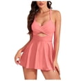 thumbnail image 2 of LSLJS Women's Spring Fashion Swim Skirt Solid Color Large Size Suspender Swim Skirt, Plus Size Swimsuit, 2 of 7