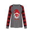 thumbnail image 3 of xiaxaixu T-shirt Imprimé Femmes Noël, Pull-Over Patchwork à Manches Longues, 3 of 10