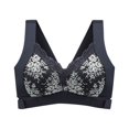 thumbnail image 1 of CHUANK Women‘s Front Closure Posture Wireless Back Support Lace Full Coverage Bra Sky Blue 4XL, 1 of 7