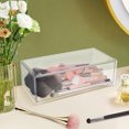 thumbnail image 4 of 3pcs Clear Makeup Organizer Vanity Storage Box Lipstick Holder Desktop Cosmetics Organizer Cotton Pad Container Lidded Storage Bin, 4 of 8