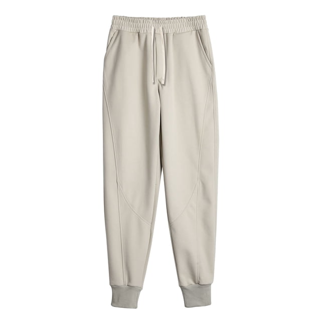 Ceisia Men Solid Color Loose Casual Pants Elastic Waist Drawstring Sports Gift Work Trousers