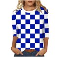 thumbnail image 2 of T-shirt Imprimé Chic pour Femme, Blouse Décontractée Tendance, Tissu Polyester Doux, Col Rond à Manches 3/4, Conçu pour un Usage Quotidien Polyvalent, 2 of 9