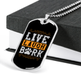 thumbnail image 3 of Live Laugh Bark Paw Necklace Stainless Steel or 18k Gold Dog Tag 24" Chain, 3 of 8