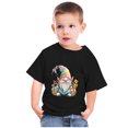 thumbnail image 2 of Penkiiy T-Shirts de Pâques pour Enfants Tout-Petits Garçons Filles Mode Mignon Imprimé Nain de Pâques Col Rond Manches Courtes 4 Ans Noir, 2 of 4
