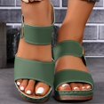 thumbnail image 3 of IUJSOY Womens Heeled Sandals Open Toe Two Strap Chunky Heels Slides Soft Cushion Slip on Mules, 3 of 5