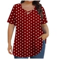 thumbnail image 2 of FcBaudy Hauts pour Femmes, Chemises pour Femmes, Chemisiers et Chemises à Manches Courtes à Col Rond Mode Femme Été Imprimé Grande Taille Chemisiers à Manches Courtes à Col en V Femme Chemisier en Polyester, 2 of 6