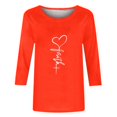 thumbnail image 5 of Jsaierl Chemises Foi de Jésus pour Femmes Croix Chrétienne Graphique Manches 3/4 Hauts Décontractés Col Rond Blouses Tuniques Classiques Tendance, 5 of 5