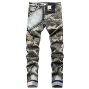 Ketyyh-chn99 Mens Jeans Slim Fit 2024 Men's and Big Men's Relaxed Fit Pants Athletic Cargo Pants Straight Fit Casual Pants Camouflage,34