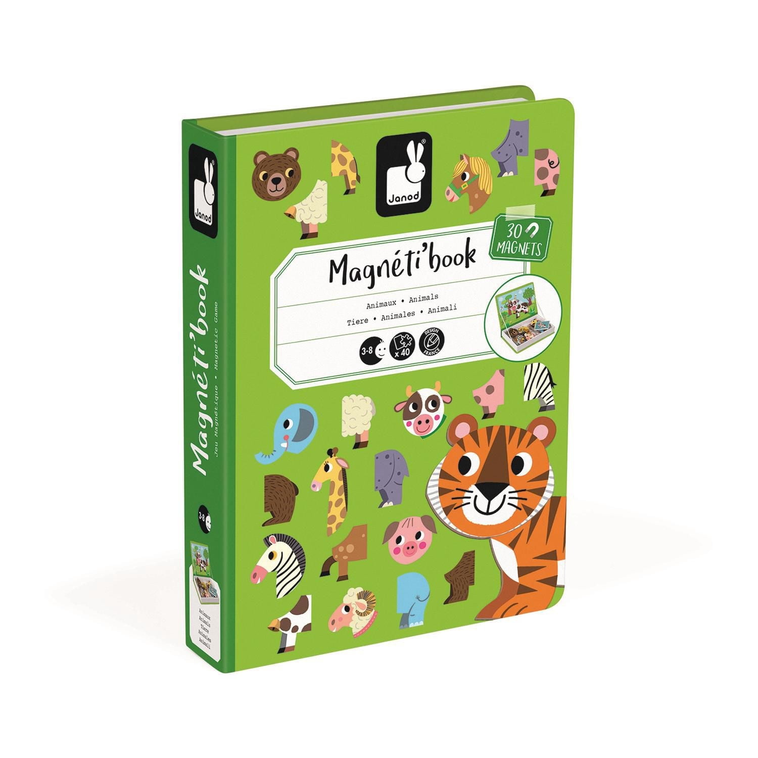 Janod • Animaux Magneti’book • 3 à 8 ans • Jeu Éducatif Magnétique pour Enfants et Tout-Petits • J02723