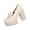 Beige Leather Shoes for Women, variant on Hopeusnice Women's Leather Shoes Non-Slip Breathable Trendy Soft Pumps Shoes Thick-Soled Platform Heel PU Materials Summer And Fall Shoes Round Toe Moisture-Wicking Walking Shoes Beige 43