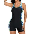 thumbnail image 1 of Charmo Bathing Suits for Women One-Piece Athletic Swimsuits Racerback Boyleg Sports Swimwear, 1 of 6