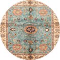thumbnail image 1 of Ahgly Company Tapis d'Intérieur Ronds Abstraits Vert Sauge de Style Oriental, 6 Pieds Rond, 1 of 6