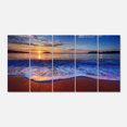 thumbnail image 2 of Blue Waves on Sandy Beach - Seashore Canvas Art Print, 2 of 3