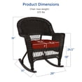 thumbnail image 4 of Jeco Chaise Berçante en Osier Noire avec Coussin Rouge (Ensemble de 2), 4 of 9