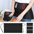 thumbnail image 2 of MVRLSH Apron Sleeve 3pc Attendant Apron Black And Restaurant Hotel Kitchen Work Half Length Apron, 2 of 8