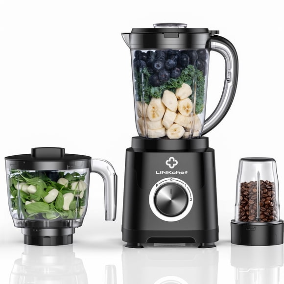 LINKChef Smoothie Blender 57oz Food Processor Combo with Powerful Chopper Grinder