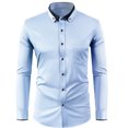 thumbnail image 1 of RXIRUCGD Chemise Décontractée pour Homme à Manches Longues avec Boutons, Poche et Col Rabattable, Bleu Pâle, Taille : M, 1 of 8