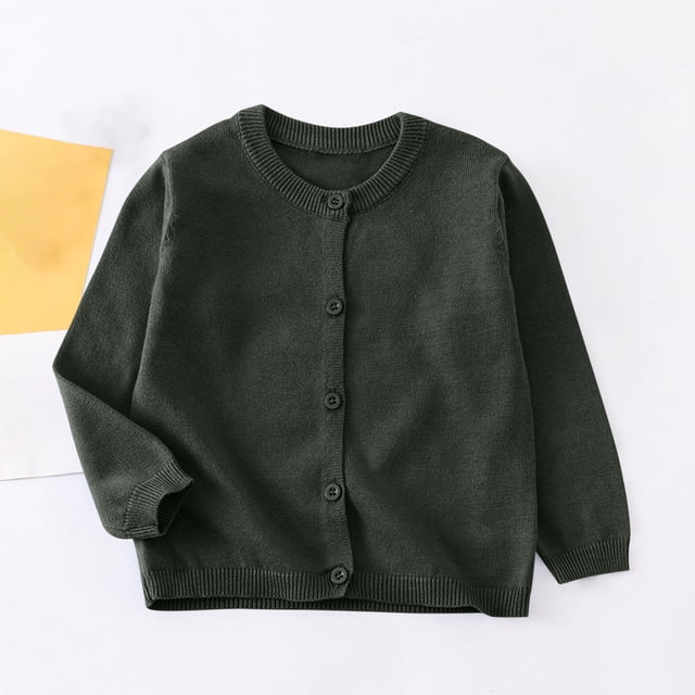 Cowsor Little Girl Knit Cardigan Sweater - Toddler Button Down School Uniforms Cardigan