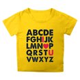 thumbnail image 1 of T-shirts Filles Été Imprimé Lettre Col Rond Manches Courtes T-Shirt Décontracté Hauts Filles Jaune 6-7 Ans, 1 of 4