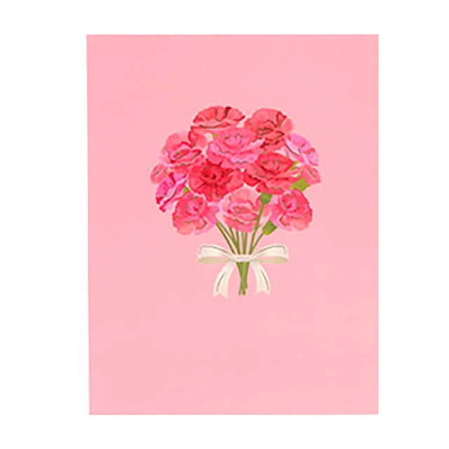 TIELUTT Elegant Carnation 3D Up Greeting Card for Birthday Day Thank You Celebration Sentiments Custom Greeting Cards Postcard Display Stand Blank Cards Birds Thank You Note Animated Birthday