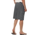 thumbnail image 3 of INSPIRE CHIC Men's Solid Board Shorts Quick Dry Swim Trunks with Elastic Waist & Drawstring 36 Gray, 3 of 7