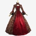 thumbnail image 2 of NMMUED Costumes de Mascarade pour Femmes Tenues Gothiques pour Femmes Costume Médiéval Femmes Robes de Mascarade Gothiques Robe Vintage pour Femmes Robe à Manches Longues pour Femmes Rouge Melon D\'eau TTG, 2 of 3