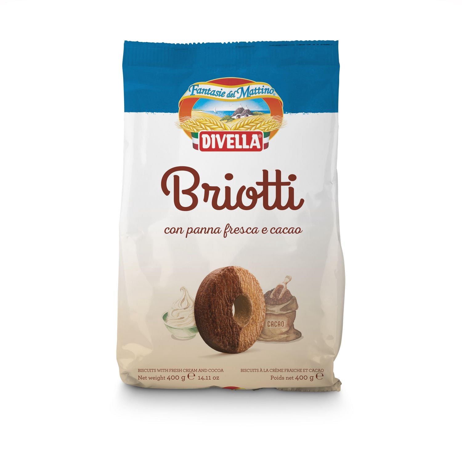 Divella Briotti Biscuits Italiennes avec crème at cacao - sac
