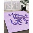 thumbnail image 3 of Ahgly Company Machine Washable Indoor Rectangle Transitional Purple Area Rugs, 3' x 5', 3 of 7