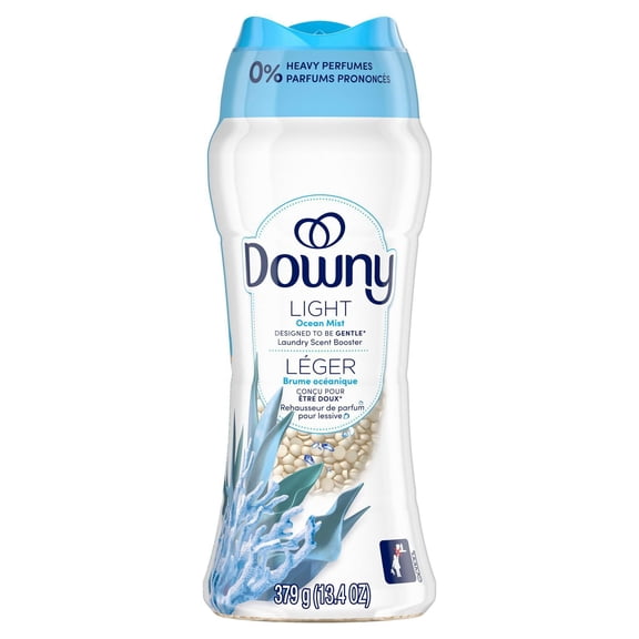 Perles rehausse-parfum pour lessive Downy Léger, parfum Brume océanique, perles pour les tissus pour la lessive, conçues pour être douces avec une légère bouffée de parfum, sans parfums prononcés