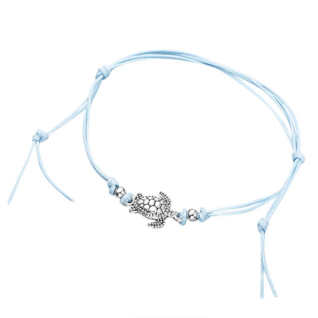 Women's Beach Ocean Cute Design Sea Turtle Wax Rope Anklet BraceletThe Best Gift for A Loved One