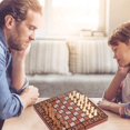 thumbnail image 4 of MesaSe 3 In 1 Folding Wooden International Chess Set Board Game Checkers Backgammon Toy  Gift, 4 of 8