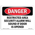 thumbnail image 1 of SignMission OS-DS-A-1014-L-2403 10 x 14 Po Signe de Danger OSHA - Alarme de Sécurité de Zone Réglementée Sonnera, 1 of 1