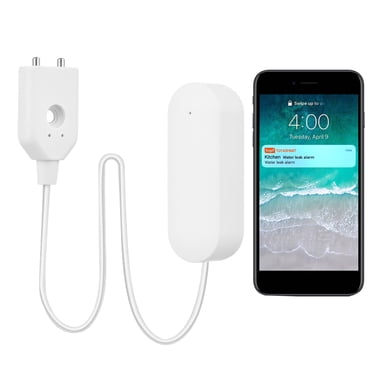 Abody Détecteur de Fuites d'Eau Wi-Fi, Capteur d'Eau Intelligent, Contrôle par Application, Surveillance des Inondations, Système d'Alarme de Niveau d'Eau pour Cuisine, Salle de Bain, Buanderie, Cellier, Entrepôt
