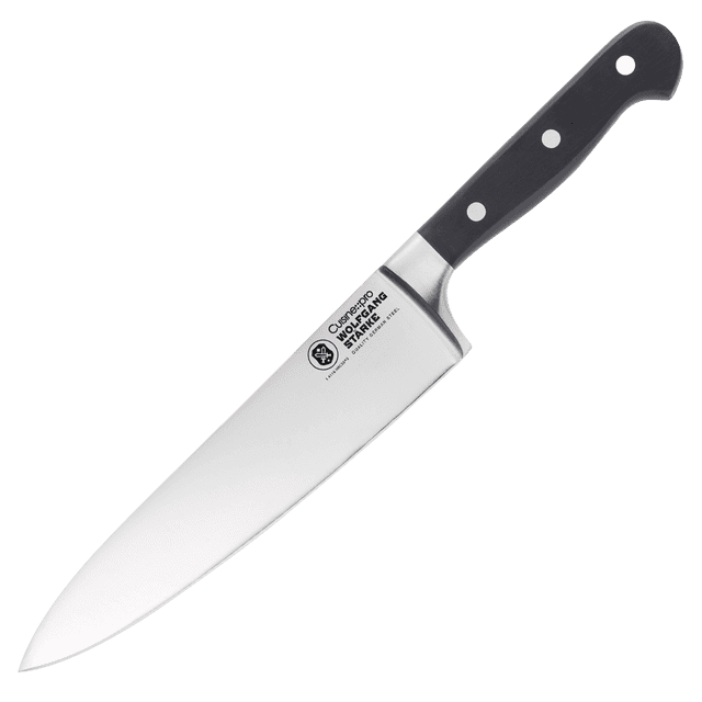 :Pro® WOLFGANG STARKE™ Cuisine : Couteau de Chef 20 cm 8 Po, Couteau Polyvalent en Acier Inoxydable Allemand de Haute Qualité avec Lame Courbée pour une Coupe Précise. Doté d'Un Manche en Polymère durable avec triple rivets pour une Prise Confortable et un Contrôle Équilibré. Conçu pour les Chefs Professionnels et à Domicile, Il Est Trempé pour une Force et une Tranchant Accrus.
