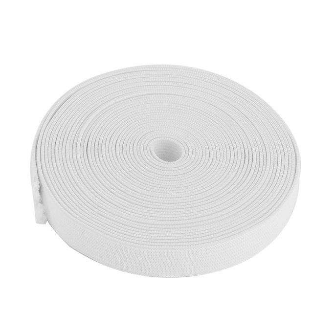 Unique Bargains Trouser Pants Clothing Elastic Fabric String Strap Band in white, measuring 6.2 meters (20.3 feet) in length. Made of spandex, this elastic band is ideal for replacing old bands in trousers or clothing and can be used for crafts, sewing, jewelry making, and more. The roll is neatly coiled and weighs 70 grams.