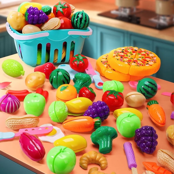 Ensemble de Jouets de Cuisine pour Enfants C avec 100 Pcs d'Accessoires Alimentaires - Jouet de Cuisine Factice pour Tout-Petits - Ensemble d'Aliments en Plastique Abs Simulés - Comprend des Fruits de Ensemble de Jouets de Cuisine pour Enfants C avec 100 Pcs d'Accessoires Alimentaires - Jouet de Cuisine Factice pour Tout-Petits - Ensemble d'Aliments en Plastique Abs Simulés - Comprend des Fruits de
