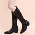 thumbnail image 1 of Pointed Toe Thick Mid-heel High Boots Children's Knight Boots Plus Size Boots, 1 of 8
