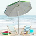 thumbnail image 4 of Costway Parasol de Plage pour Patio 6,5 Pi Pare-Soleil Inclinable avec Sac de Transport Turquoise, 4 of 10
