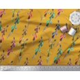 thumbnail image 2 of Soimoi Gold polyester Crepe Fabric Colorful Flower Watercolor Print Sewing Fabric BTY 52 Inch Wide, 2 of 3