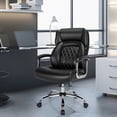 thumbnail image 2 of Gymax 500LBS High Back Big & Tall Office Chair Adjustable Leather Task Chair, 2 of 10