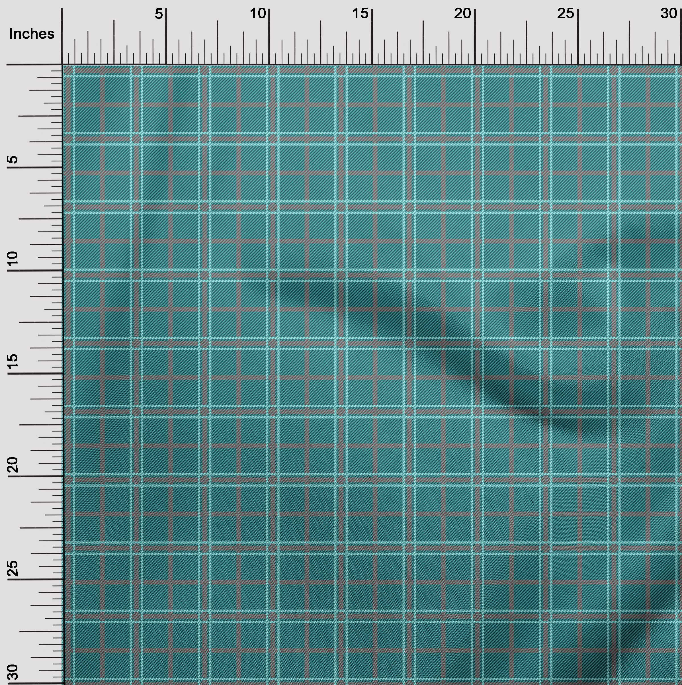 oneOone Cotton Poplin Fabric Tartan Check Printed Fabric 1 Yard 42 Inch Wide