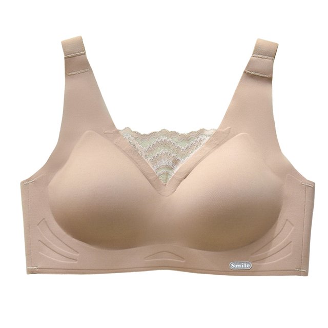 Women's Non Wired Padded Full Cup Bra - Wireless Supportive Bustier - W-Shape Structure Breathable Comfort Bra